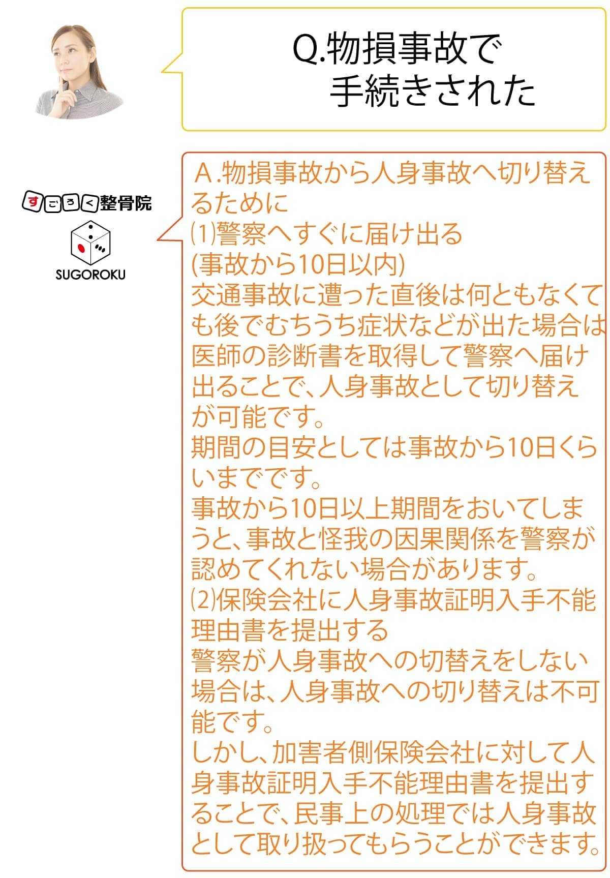 物損事故で手続きされた場合はどうするの？